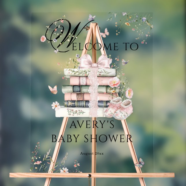 Panneau En Acrylique Nouveau Chapitre Commencer Livre Fleur sauvage Bab (Neutre)