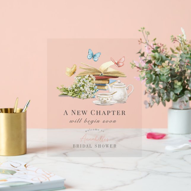 Panneau En Acrylique Nouveau Chapitre Livre Bienvenue à la Mariée (Mariage)