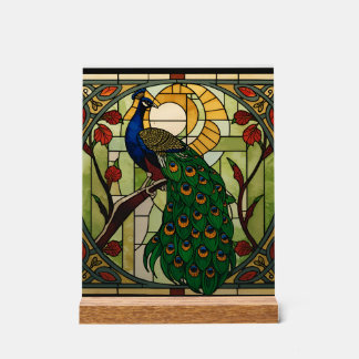 Panneau En Acrylique Nouveau Paon Art mural en verre acrylique teinté