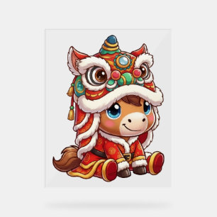 Panneau En Acrylique Nouvel An Chinois Cheval 2026 Zodiaque