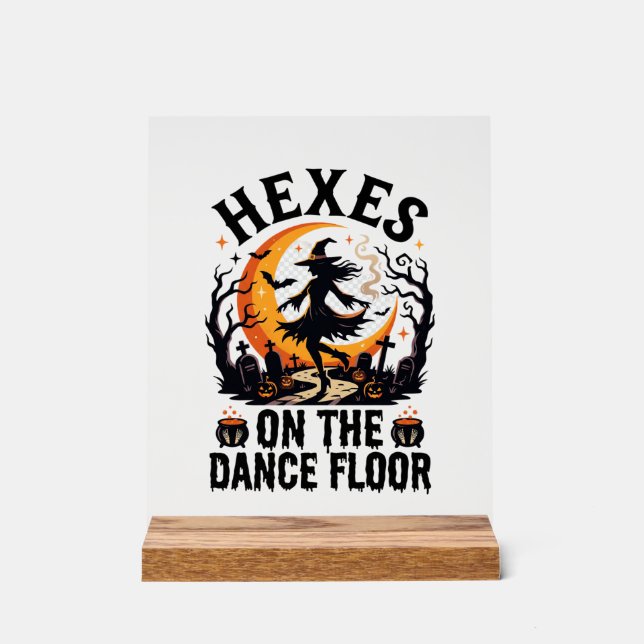 Panneau En Acrylique Nuit de danse de sorcière d'Halloween (Recto)