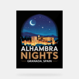 Panneau En Acrylique Nuits de l'Alhambra - Grenade Espagne Travel Art