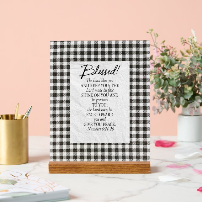 Panneau En Acrylique Numbers 6:24–26 The Lord Bless You Neutral Vintage (Mariage)
