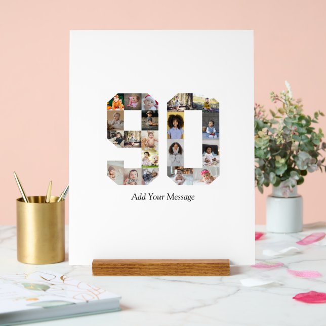 Panneau En Acrylique Numéro 90 - Collage photo (Mariage)