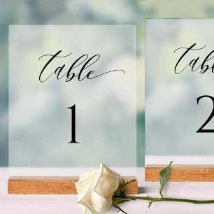 Panneau En Acrylique Numéro de table de mariage de style givré élégant