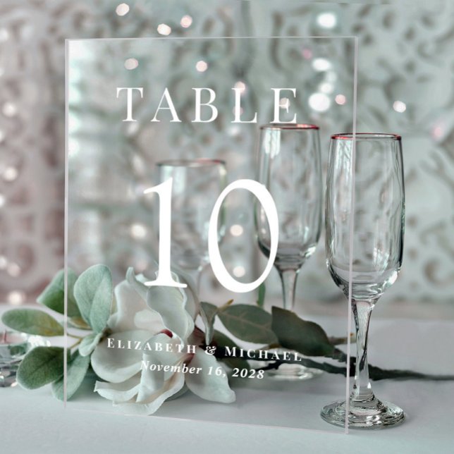 Panneau En Acrylique Numéro de table de réception de mariage élégant (Créateur téléchargé)