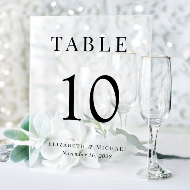 Panneau En Acrylique Numéro de table de réception de mariage élégant gi (Créateur téléchargé)