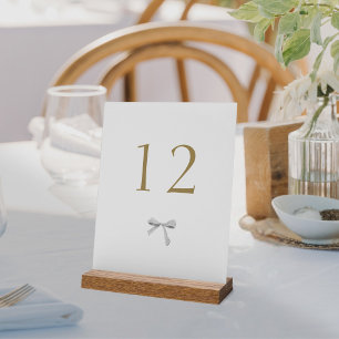 Panneau En Acrylique Numéro de table du Mariage blanc de ruban tendance