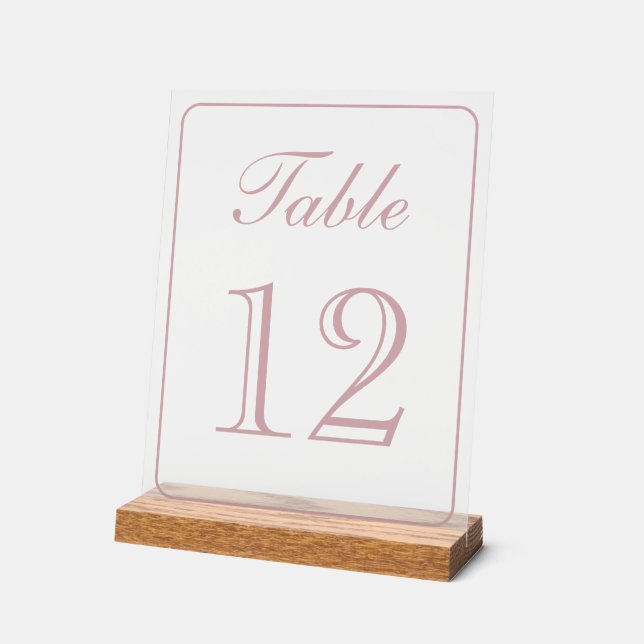 Panneau En Acrylique Numéro de table simple Bleu élégant (Angle)