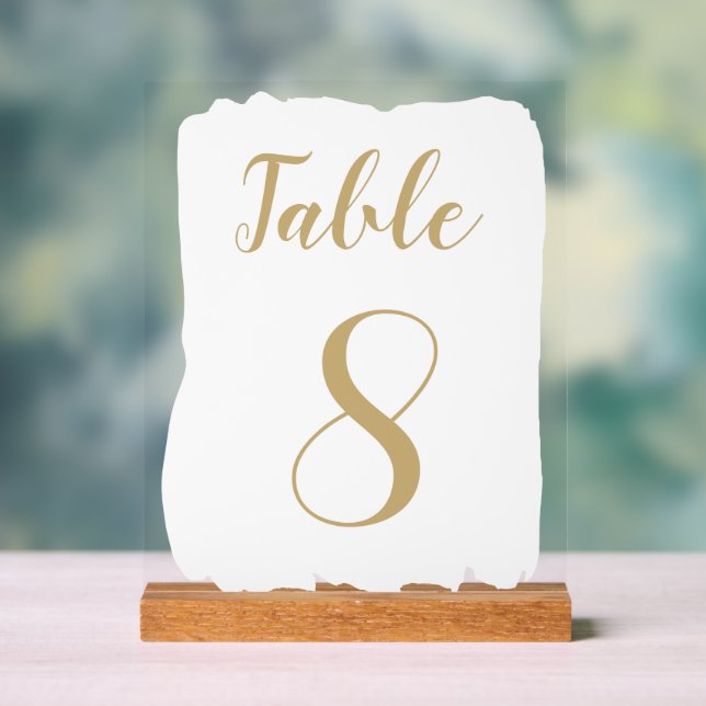 Panneau En Acrylique Numéro de table simple moderne (Neutre)