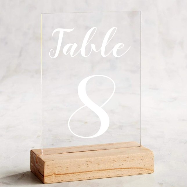 Panneau En Acrylique Numéro de table simple moderne (Simple Modern Cute Table Number Acrylic Sign)
