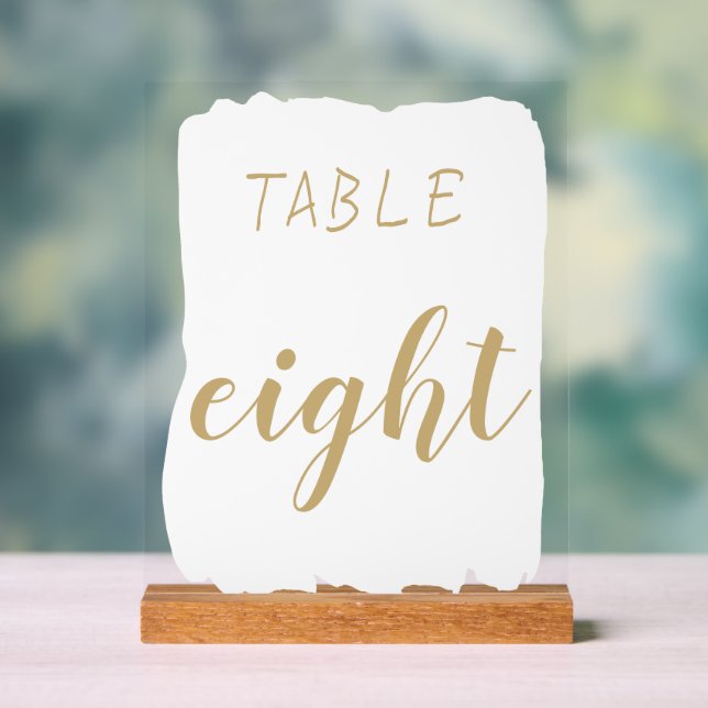 Panneau En Acrylique Numéro de table simple moderne (Neutre)