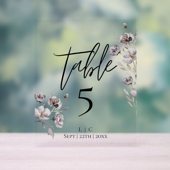 Panneau En Acrylique Numéro minimal de table d'aquarelle noire (Neutre)