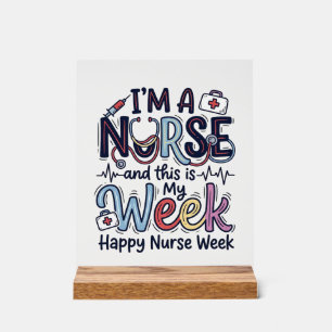 Panneau En Acrylique Nurse Week Vintage Typography Shirt Design_1