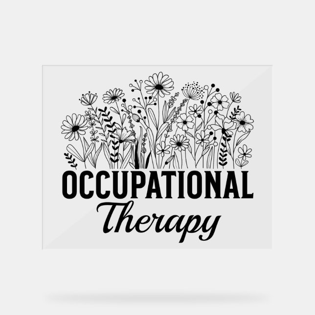 Panneau En Acrylique Occupational Therapy Floral Occupational OT (Recto)