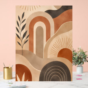 Panneau En Acrylique Œuvre d'art murale abstraite de style boho et tons