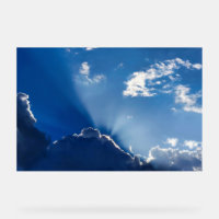 Œuvre d'art murale rayons de soleil ciel bleu mini