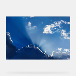 Panneau En Acrylique Œuvre d'art murale rayons de soleil ciel bleu mini