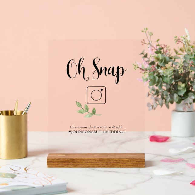 Panneau En Acrylique Oh Snap Photo Boot Sign (Mariage)