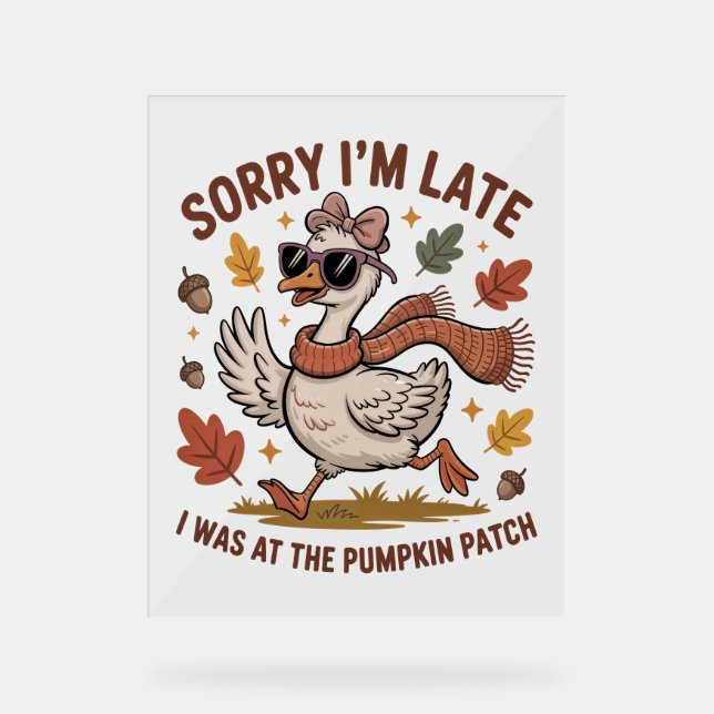 Panneau En Acrylique Oie d'automne drôle (Recto)