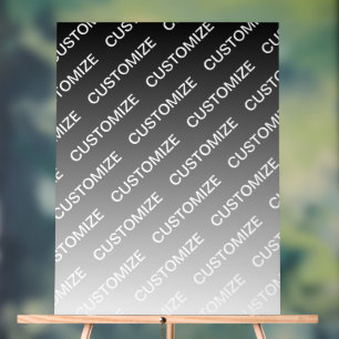 Panneau En Acrylique Ombre & motif de texte (couleur modifiable) Gris