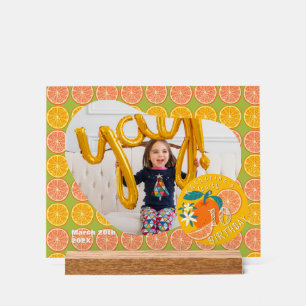 Panneau En Acrylique Orange Fruit Birthday Green Photo