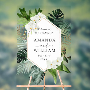 Panneau En Acrylique Orchid Bohemian Greenery MARIAGE Bienvenue