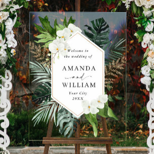 Panneau En Acrylique Orchid Bohemian Greenery MARIAGE Bienvenue