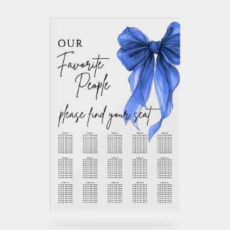Panneau En Acrylique Our Favorite People Bow Wedding Seating Chart
