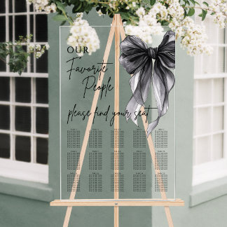 Panneau En Acrylique Our Favorite People Bow Wedding Seating Chart