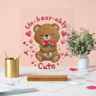 Panneau En Acrylique Ours en peluche mignon insupportable