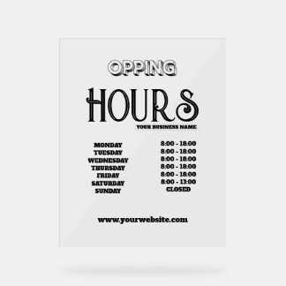 Panneau En Acrylique Ouverture d'entreprise avec logo noir minimal mode