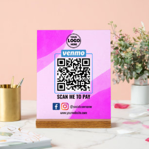 Panneau En Acrylique Paiement du code QR Venmo   Analyse de la masse po