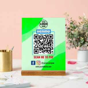 Panneau En Acrylique Paiement du code QR Venmo Analyse de la masse po