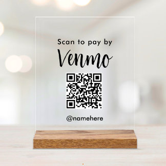 Panneau En Acrylique Paiement par code QR des médias sociaux