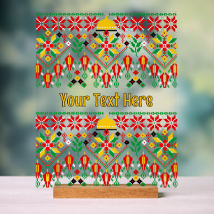 Panneau En Acrylique Palestine Tatreez Broderie traditionnelle