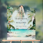 Panneau En Acrylique Palm de Plage Tropical | Bienvenue du Mariage Mono<br><div class="desc">Personnalisez ce panneau avec les noms de la mariée et du marié, la date du mariage et tout autre libellé personnalisé. Quelle que soit la période de l’année, nous pouvons prétendre être sur une île tropicale luxuriante et verdoyante ! Bien que cette palette émane d’une atmosphère tropicale, elle est assez...</div>