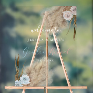 Panneau En Acrylique Pampas Grass Sexe Signal de la fête de révélation