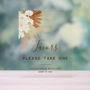 Panneau En Acrylique Pampas Grass Terracotta Mariage Faveurs