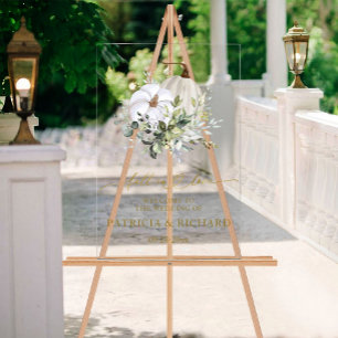 Panneau En Acrylique Pancarte de bienvenue pour mariage automnal à la c