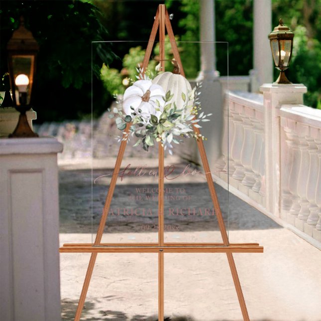 Panneau En Acrylique Pancarte de bienvenue pour mariage automnal à la c (Créateur téléchargé)