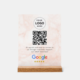 Panneau En Acrylique Pancarte de tablette de code QR de critiques Googl