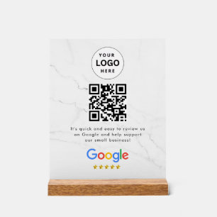 Panneau En Acrylique Pancarte de tablette de code QR de critiques Googl