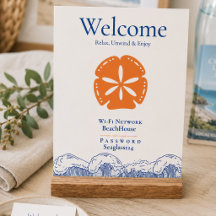 Pancarte Wi-Fi minimale dollar de sable côtier pou