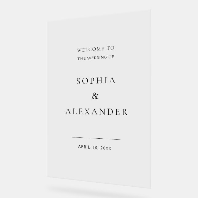 Panneau En Acrylique Panneau Acrylique fleur sauvage Mariage Bienvenue. (Angle)