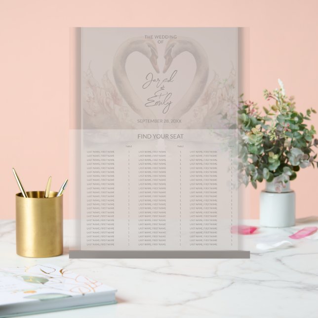 Panneau En Acrylique Panneau Acrylique Mariage du cygne (Mariage)