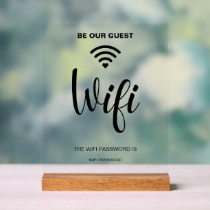 Panneau En Acrylique Panneau acrylique minimaliste blanc simple Wifi