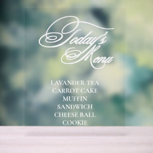 Panneau En Acrylique Panneau du menu alimentaire acrylique modifiable