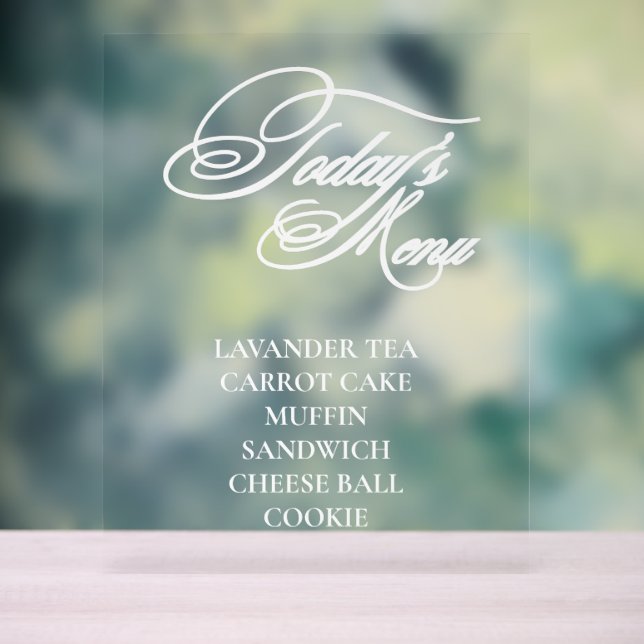 Panneau En Acrylique Panneau du menu alimentaire acrylique modifiable (Neutre)