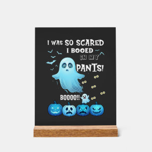 Panneau En Acrylique Pantalon Hué Halloween Fantôme Citrouilles Bleues